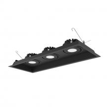  NMRT3-3RL330FBB - Three-Head Flanged LED Multiple Lighting Trim, 2500lm per Head w/ Flood Optic, 3000K, Regressed