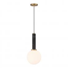  7-2902-1-263 - Callaway 1-Light Pendant in Black Marble with Warm Brass