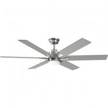  P250103-009-CS - Dallam Collection 60 in. Six-Blade Brushed Nickel Transitional Ceiling Fan with Integrated CCT-LED L