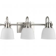  P300428-009 - Preston Collection Three-Light Brushed Nickel Coastal Bath and Vanity Light