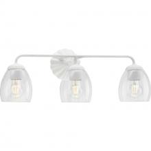  P300490-197 - Quillan Collection Three-Light White Plaster Transitional Bath & Vanity Light