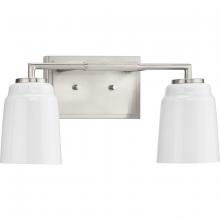  P300504-009 - Spenser Collection Two-Light Brushed Nickel Industrial Vanity Light