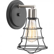  P300028-143 - Gauge Collection One-Light Graphite Farmhouse Bath Vanity Light