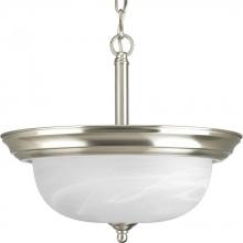  P3927-09 - Two-Light Dome Glass 13-1/4" Semi Flush Convertible