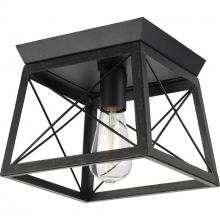  P350022-031 - Briarwood Collection One-Light Textured and Cerused Black Farmhouse Style Flush Mount Ceiling Light