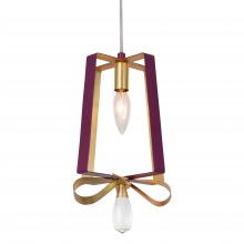  263M01TPLGL - Posh 1-Lt Tall Mini Pendant - Plum/Gold Leaf