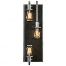  268W03SL - Lofty 3-Lt Sconce - Steel/Zebrawood