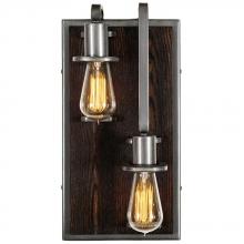  268W02RSL - Lofty 2-Lt Right Sconce - Steel/Zebrawood