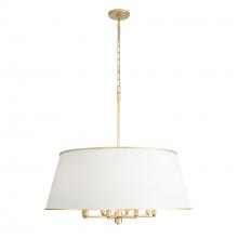  364P08MWFG - Coco 8-Lt Pendant - Matte White/French Gold