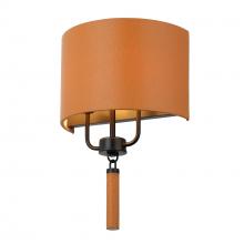  368W02BLC - Secret Agent 2-Lt Sconce - Black/Camel Leather