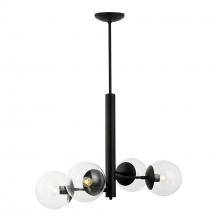  373C04BL - Mid-Century 4-Lt Chandelier - Black