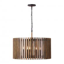  387P08MBW - Suratto 8-Lt   Pendant - Matte Black/Medium Walnut