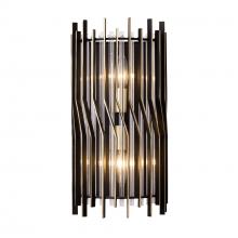  393W02MBFG - Park Row 2-Lt   Sconce - Matte Black/French Gold