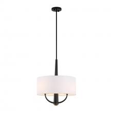  503P03BLSB - Patchwork 3-Lt Pendant - Black/Satin Brass