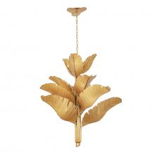  901C12GO - Banana Leaf 12-Lt Chandelier - Gold