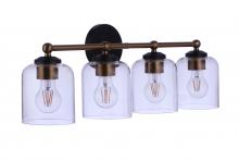  18726FBSB4 - Coppa 4 Light Vanity in Flat Black/Satin Brass