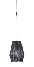  SW2009-FB - Portable Swag Pendant w/Rattan Shade in Flat Black