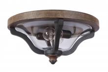  Z7937-TBWB - Ashwood 2 Light Outdoor Flushmount in Textured Black/Whiskey Barrel