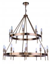  54318-SB - Larrson 18 Light Chandelier in Satin Brass