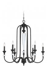  26726-MBS - Boulevard 6 Light Chandelier in Mocha Bronze/Silver Accents