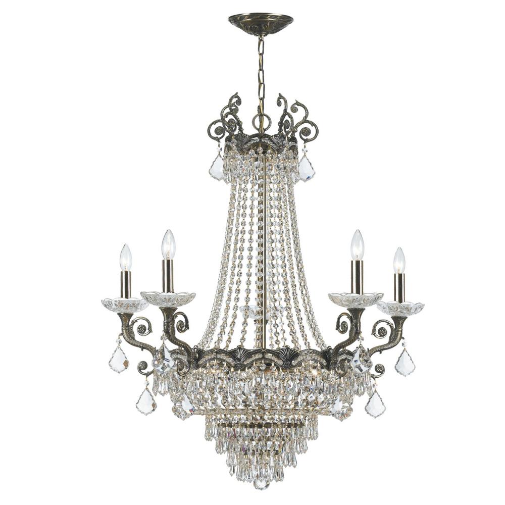 Majestic 11 Light Spectra Crystal Historic Brass Chandelier