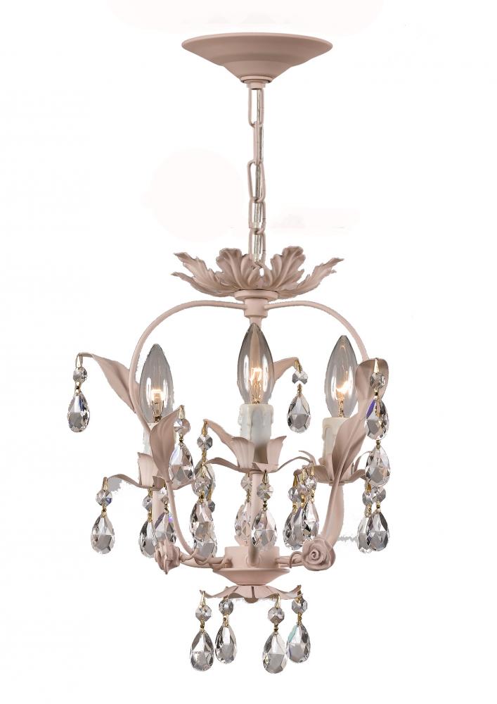 Crystorama Paris Market 3 Light Blush Mini Chandelier