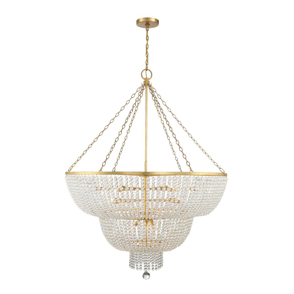 Rylee 15 Light Antique Gold Chandelier