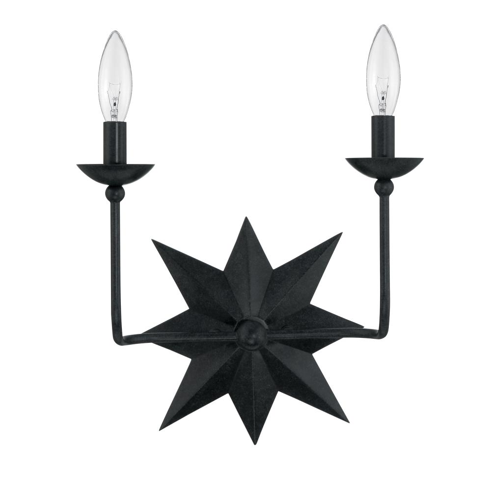 Astro 2 Light Black Sconce