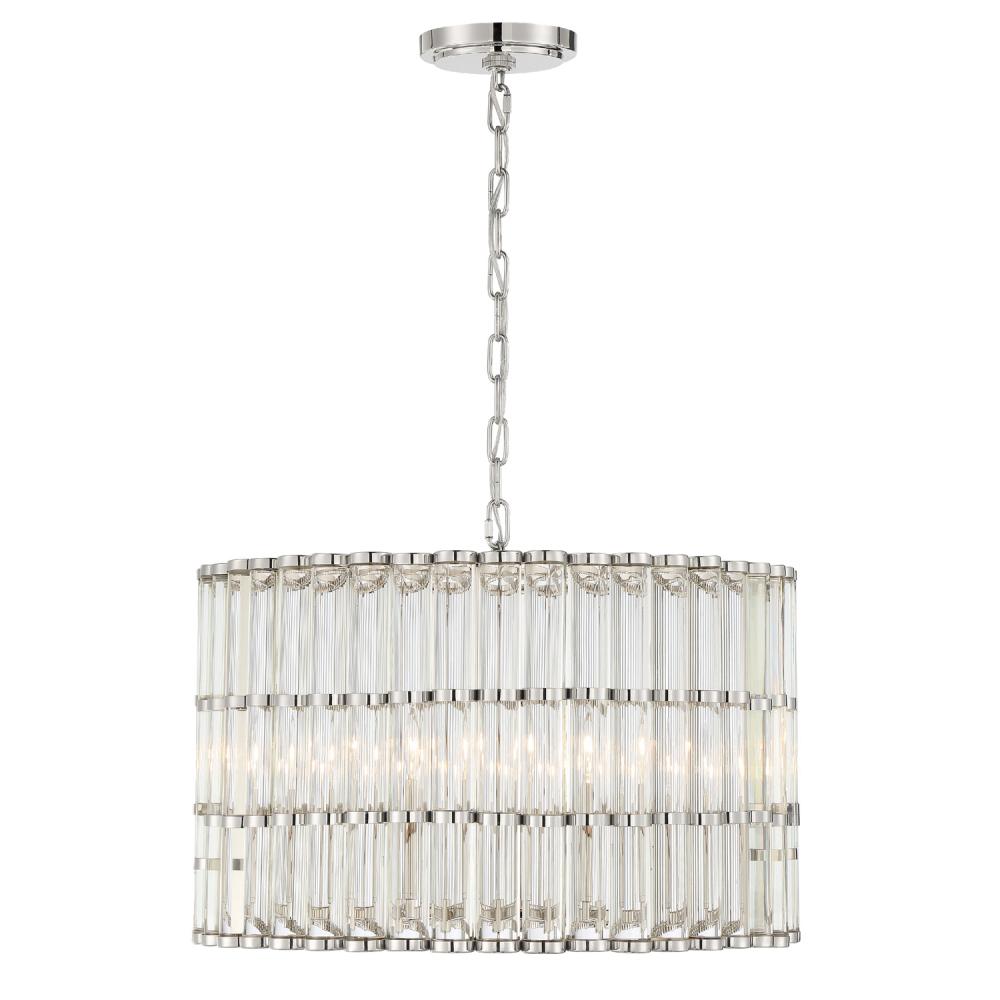 Libby Langdon Elliot 6 Light Polished Nickel Chandelier