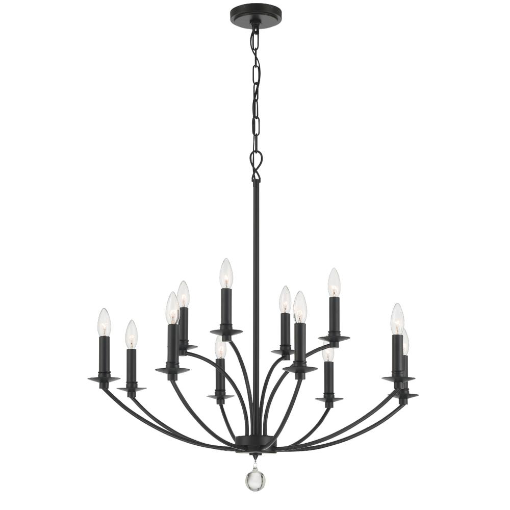 Mila 12 Light Black Chandelier