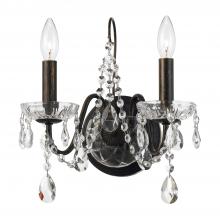  3022-EB-CL-SAQ - Butler 2 Light Spectra Crystal English Bronze Sconce