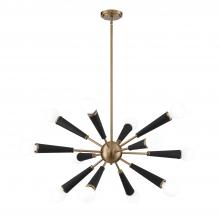  3812-AG - Zodiac 12 Light Aged Brass Chandelier