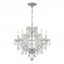  4405-CH-CL-I - Maria Theresa 6 Light Clear Italian Crystal Polished Chrome Chandelier