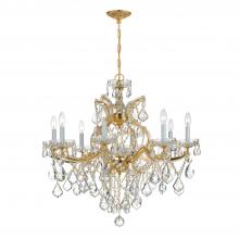  4409-GD-CL-S - Maria Theresa 9 Light Swarovski Strass Crystal Gold Chandelier