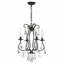  5014-EB-CL-MWP - Ashton 4 Light Hand Cut Crystal English Bronze Mini Chandelier