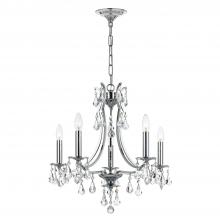 Crystorama 5935-CH-CL-MWP - Cedar 5 Light Polished Chrome Chandelier