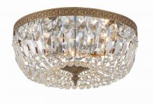  714-OB-CL-MWP - Crystorama 3 Light Hand Cut Crystal Olde Brass Flush Mount