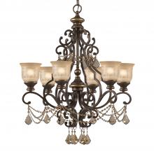  7516-BU-GT-S - Norwalk 6 Light Golden Teak Swarovski Strass Crystal Bronze Umber Chandelier