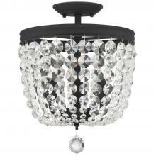  783-BF-CL-SAQ - Archer 3 Light Spectra Crystal Black Forged Semi Flush Mount