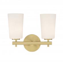  COL-102-AG - Colton 2 Light Aged Brass Bathroom Vanity