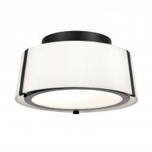 Crystorama FUL-903-BK - Fulton 2 Light Matte Black Semi Flush Mount