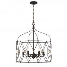 Crystorama ZUC-A9035-EB-GA - Zucca 6 Light English Bronze + Antique Gold Chandelier