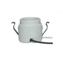  80/1263 - Keyless Porcelain Socket With Rim And Double Snap-In Clip; 28" AWM B/W 150C Leads; CSSNP Screw