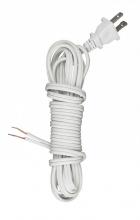  90/1413 - 12 Foot 18/2 SPT-2 105C Cord Set; White Finish; 72" Hank; 150 Carton; Molded Polarized Plug;