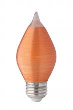  S22712 - 4 Watt C15 LED; Satin Spun; Amber; Medium base; 2100K; 240 Lumens; 120 Volt; Carded