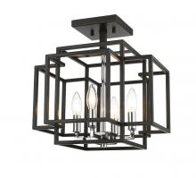  454SF-BK-CH - 4 Light Semi Flush Mount