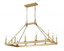  482-12L-OBR - 12 Light Linear Chandelier