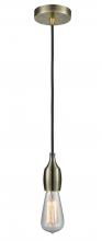  100AB-10BK-3AB - Chelsea - 1 Light - 2 inch - Antique Brass - Cord hung - Mini Pendant