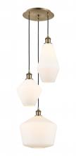  113B-3P-AB-G651-MU - Cindyrella 3 Light 14 inch Multi-Pendant