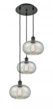  113B-3P-BK-G249 - Gorham - 3 Light - 16 inch - Matte Black - Cord Hung - Multi Pendant